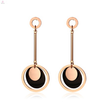 Rose Gold Black Drop Anweisung Chandelier Ohrringe